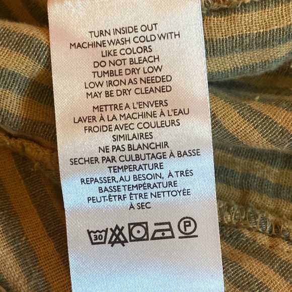 NWOT Free people Candice midi skirt sz small tan and grey stripped linen cotton - Picture 9 of 11